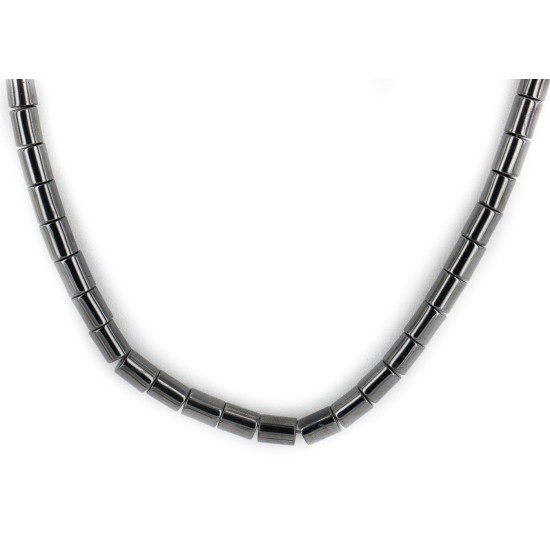 Certified Authentic Navajo .925 Sterling Silver Natural Hematite Native American Necklace 15435