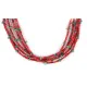 5 Strand Certified Authentic Navajo .925 Sterling Silver Coral and Natural Turquoise Native American Necklace  25278-78