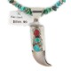 Certified Authentic .925 Sterling Silver Navajo Coral Natural Turquoise Claw Native American Necklace 14758-16029-6