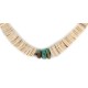 Certified Authentic .925 Sterling Silver Navajo Natural Graduated Melon Shell Turquoise Native American Necklace 15560-6 Certified Authentic .925 Sterling Silver Navajo Natural Graduated Melon Shell Turquoise Native American Necklace 15560-6