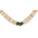 Certified Authentic .925 Sterling Silver Navajo Natural Turquoise Graduated Melon Shell Native American Necklace 15562-538