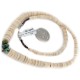 Certified Authentic .925 Sterling Silver Navajo Natural Turquoise Graduated Melon Shell Native American Necklace 15562-538
