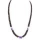 Certified Authentic Navajo .925 Sterling Silver Natural Graduated Heishi and Amethyst Native American Necklace 15151-16