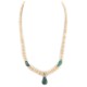 Certified Authentic Navajo .925 Sterling Silver Natural Graduated Melon Shell and Turquoise Native American Necklace 15213-33