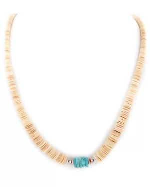 Navajo .925 Sterling Silver Graduated Melon Shell Necklace 17081-4