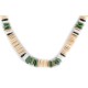 Certified Authentic Navajo .925 Sterling Silver Natural Turquoise Graduated Melon Shell and Heishi Native American Necklace 15845-7