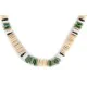 Certified Authentic Navajo .925 Sterling Silver Natural Turquoise Graduated Melon Shell and Heishi Native American Necklace 15845-7 Certified Authentic Navajo .925 Sterling Silver Natural Turquoise Graduated Melon Shell and Heishi Native American Necklace 15845-7
