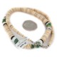 Certified Authentic Navajo .925 Sterling Silver Natural Turquoise Graduated Melon Shell and Heishi Native American Necklace 15845-7