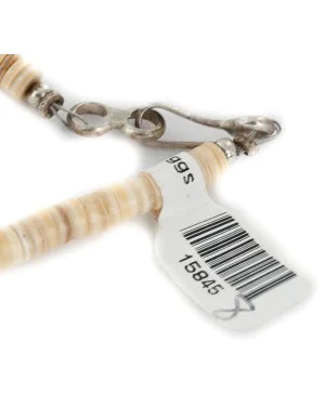 Certified Authentic Navajo .925 Sterling Silver Natural Turquoise Graduated Melon Shell and Heishi Native American Necklace 15845-8 Certified Authentic Navajo .925 Sterling Silver Natural Turquoise Graduated Melon Shell and Heishi Native American Necklace 15845-8