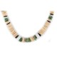 Certified Authentic Navajo .925 Sterling Silver Natural Turquoise Graduated Melon Shell and Heishi Native American Necklace 15845-8 Certified Authentic Navajo .925 Sterling Silver Natural Turquoise Graduated Melon Shell and Heishi Native American Necklace 15845-8