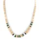 Certified Authentic Navajo .925 Sterling Silver Natural Turquoise Graduated Melon Shell and Heishi Native American Necklace 15845-8 Certified Authentic Navajo .925 Sterling Silver Natural Turquoise Graduated Melon Shell and Heishi Native American Necklace 15845-8