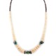 Certified Authentic Navajo .925 Sterling Silver Natural Turquoise Graduated Melon Shell Native American Necklace 15432-113