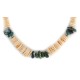 Certified Authentic Navajo .925 Sterling Silver Natural Turquoise Graduated Melon Shell Native American Necklace 15432-113