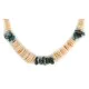 Certified Authentic Navajo .925 Sterling Silver Natural Turquoise Graduated Melon Shell Native American Necklace 15432-113