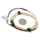 Certified Authentic Navajo .925 Sterling Silver Natural Turquoise Graduated Melon Shell Native American Necklace 15432-113