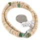 Certified Authentic Navajo .925 Sterling Silver Natural Turquoise Graduated Melon Shell Native American Necklace 15801-13