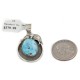 Certified Authentic .925 Sterling Silver Handmade Navajo Natural Turquoise Native American Pendant 25299-5