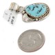 Certified Authentic .925 Sterling Silver Handmade Navajo Natural Turquoise Native American Pendant 25298-2