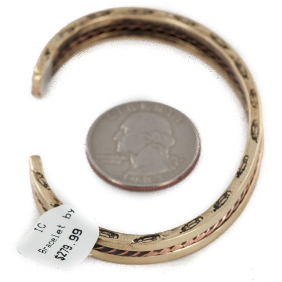 Navajo Feather Handmade Certified Authentic Pure Copper Brass Native American Bracelet 13008-4 Navajo Feather Handmade Certified Authentic Pure Copper Brass Native American Bracelet 13008-4