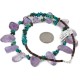 Certified Authentic Drop Navajo .925 Sterling Silver Natural Turquoise Amethyst Native American Necklace 15213-51