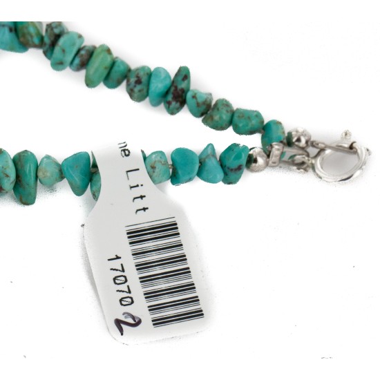 Certified Authentic Navajo .925 Sterling Silver Natural Turquoise Amethyst Native American Necklace 17070-2 Certified Authentic Navajo .925 Sterling Silver Natural Turquoise Amethyst Native American Necklace 17070-2