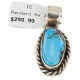 Certified Authentic .925 Sterling Silver Handmade Navajo Natural Turquoise Native American Pendant  25298-1