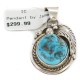 Certified Authentic .925 Sterling Silver Handmade Navajo Natural Turquoise Native American Pendant 25298-3
