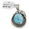 Certified Authentic .925 Sterling Silver Handmade Navajo Natural Turquoise Native American Pendant 25299-5