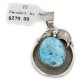 Certified Authentic .925 Sterling Silver Handmade Navajo Natural Turquoise Native American Pendant 25299-5