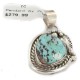 Certified Authentic Handmade .925 Sterling Silver Navajo Natural Turquoise Native American Pendant 25299-2