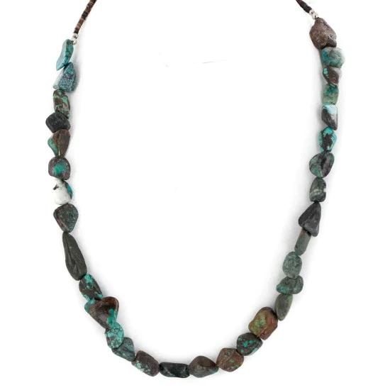 Certified Authentic Navajo .925 Sterling Silver Natural Turquoise Native American Necklace 15341-130 Certified Authentic Navajo .925 Sterling Silver Natural Turquoise Native American Necklace 15341-130