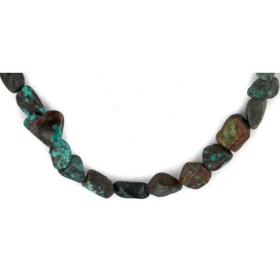 Certified Authentic Navajo .925 Sterling Silver Natural Turquoise Native American Necklace 15341-130 Certified Authentic Navajo .925 Sterling Silver Natural Turquoise Native American Necklace 15341-130