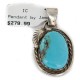 Handmade Certified Authentic .925 Sterling Silver Navajo Natural Turquoise Native American Pendant 25299-6