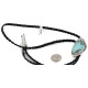 Handmade Certified Authentic Navajo .925 Sterling Silver Natural Turquoise Native American Bolo Tie 24479-1