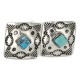 Handmade Certified Authentic Navajo Nickel Natural Turquoise Native American Cuff Links 19127