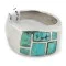 Handmade Inlay Navajo .925 Sterling Silver Certified Authentic Natural Turquoise Native American Ring 18149 Handmade Inlay Navajo .925 Sterling Silver Certified Authentic Natural Turquoise Native American Ring 18149