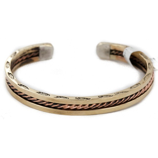 Navajo Feather Handmade Certified Authentic Pure Copper Brass Native American Bracelet 13008-4 Navajo Feather Handmade Certified Authentic Pure Copper Brass Native American Bracelet 13008-4