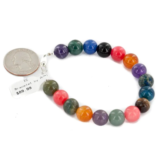 Certified Authentic Navajo .925 Sterling Silver Natural Carnelian Tigers Eye Amethyst Jade Native American Bracelet 13038-21 Certified Authentic Navajo .925 Sterling Silver Natural Carnelian Tigers Eye Amethyst Jade Native American Bracelet 13038-21