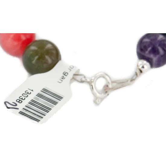 Certified Authentic Navajo .925 Sterling Silver Natural Carnelian Tigers Eye Amethyst Jade Native American Bracelet 13038-21 Certified Authentic Navajo .925 Sterling Silver Natural Carnelian Tigers Eye Amethyst Jade Native American Bracelet 13038-21