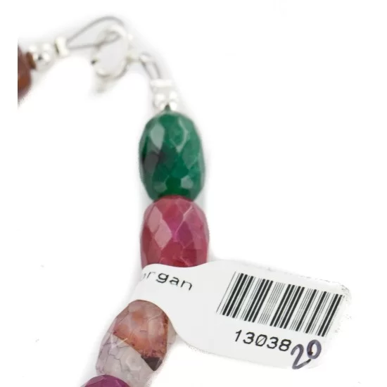 Certified Authentic Navajo .925 Sterling Silver Natural Multicolor Stones Native American Bracelet 13038-20 Certified Authentic Navajo .925 Sterling Silver Natural Multicolor Stones Native American Bracelet 13038-20
