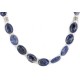 Certified Authentic Navajo Nickel Natural Lapis Native American Necklace 25330