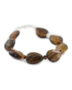 Certified Authentic Navajo .925 Sterling Silver Natural Tigers Eye Native American Bracelet 13038-19 Certified Authentic Navajo .925 Sterling Silver Natural Tigers Eye Native American Bracelet 13038-19