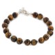 Certified Authentic Navajo .925 Sterling Silver Natural Tigers Eye Native American Bracelet 13039-2