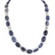 Certified Authentic Navajo Nickel Natural Lapis Native American Necklace 25330