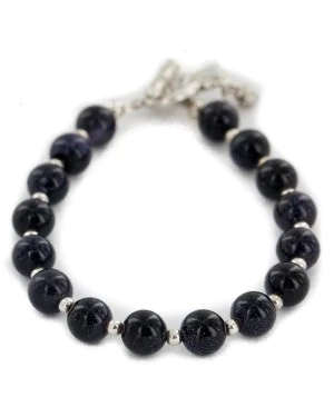 Nickel Certified Authentic Navajo Natural Purple Goldstone Native American Bracelet 13039-9