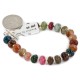 Certified Authentic Navajo Nickel Quartz Multicolor Stones Native American Bracelet 13035-1