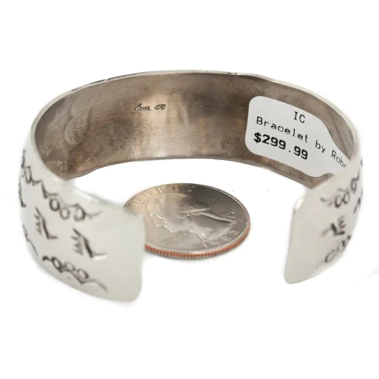 Bear Paw Navajo Handmade Nickel Certified Authentic Natural Turquoise Native American Bracelet 13034-5 Bear Paw Navajo Handmade Nickel Certified Authentic Natural Turquoise Native American Bracelet 13034-5