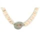Certified Authentic .925 Sterling Silver Navajo Natural Graduated Melon Shell and Turquoise Native American Necklace 7501013-3 Certified Authentic .925 Sterling Silver Navajo Natural Graduated Melon Shell and Turquoise Native American Necklace 7501013-3