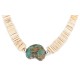 Certified Authentic Navajo .925 Sterling Silver Natural Graduated Melon Shell Turquoise Native American Necklace 7501013-2 Certified Authentic Navajo .925 Sterling Silver Natural Graduated Melon Shell Turquoise Native American Necklace 7501013-2