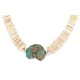 Certified Authentic Navajo .925 Sterling Silver Natural Graduated Melon Shell Turquoise Native American Necklace  7501013-2